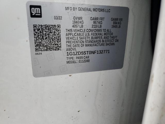 2022 CHEVROLET MALIBU LT - 1G1ZD5ST0NF132771