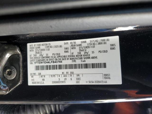 2020 FORD F150 SUPER - 1FTEW1E44LFB43766