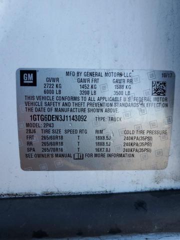 2018 GMC CANYON SLT 1GTG6DEN3J1143092