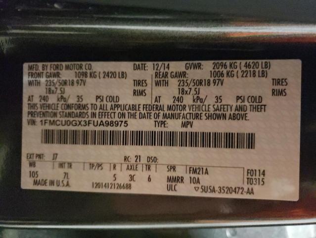 2015 FORD ESCAPE SE - 1FMCU0GX3FUA98975