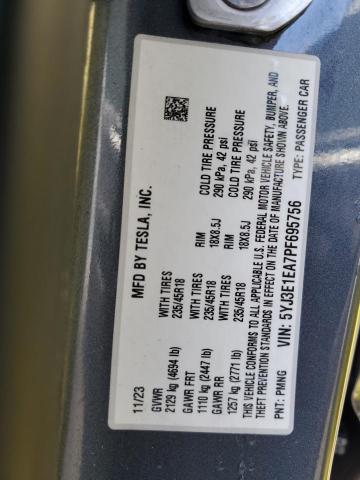 2023 TESLA MODEL 3 - 5YJ3E1EA7PF695756