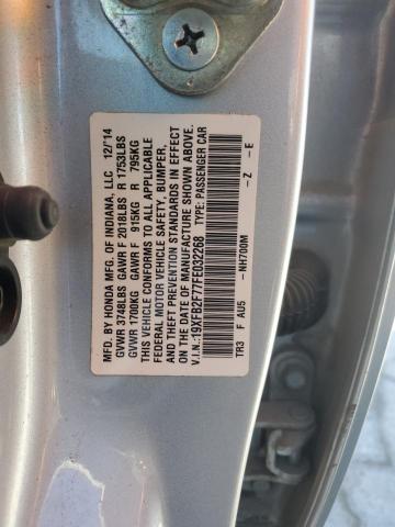 2015 HONDA CIVIC SE 19XFB2F77FE032268