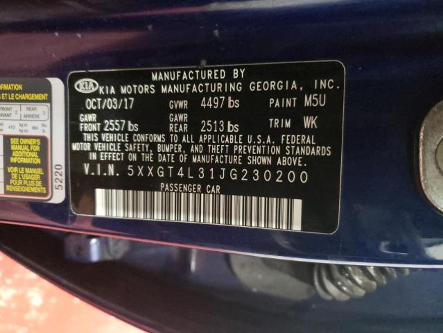 2018 KIA OPTIMA LX 5XXGT4L31JG230200