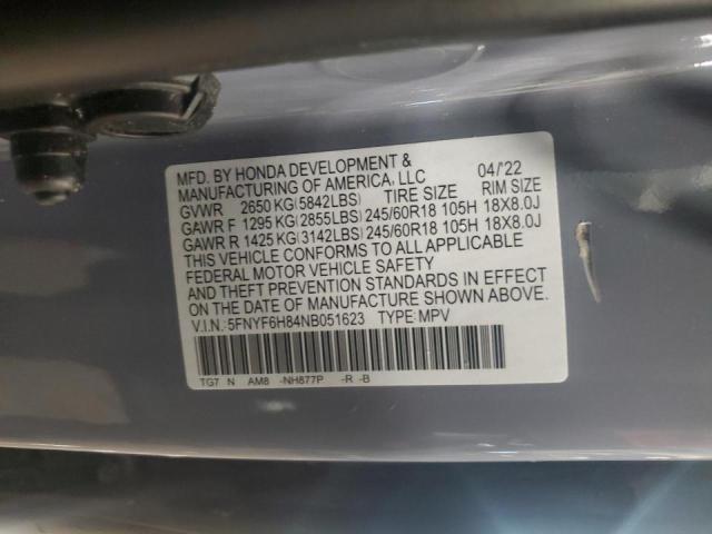 5FNYF6H84NB051623 2022 HONDA PILOT