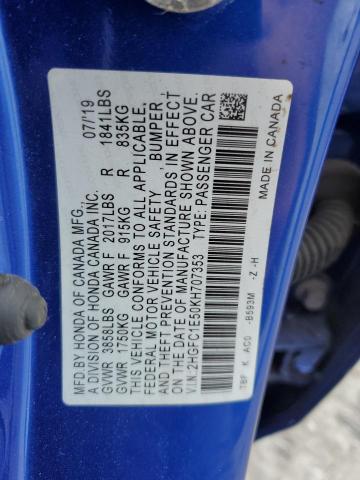 2019 HONDA CIVIC SI - 2HGFC1E50KH707353