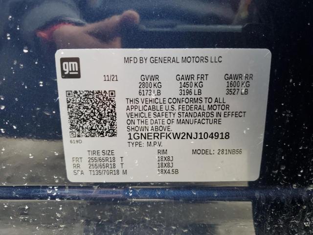2022 CHEVROLET TRAVERSE L 1GNERFKW2NJ104918