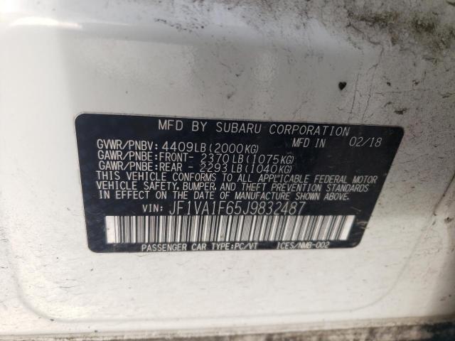 2018 SUBARU WRX LIMITE - JF1VA1F65J9832487