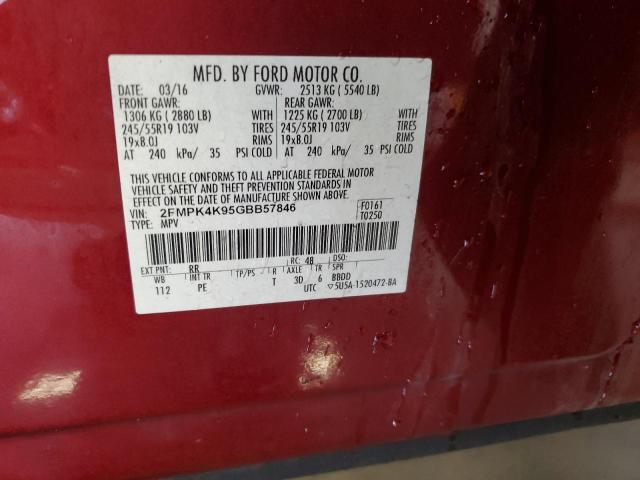 2016 FORD EDGE TITAN - 2FMPK4K95GBB57846