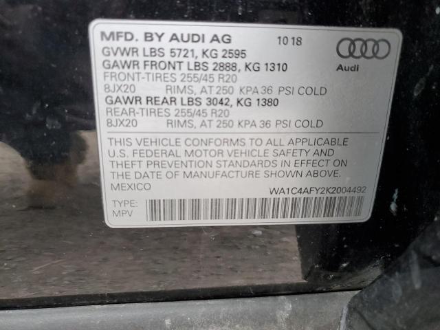 2019 AUDI SQ5 PRESTI WA1C4AFY2K2004492