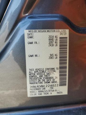 2019 NISSAN ALTIMA SR - 1N4AL4CV8KC224022