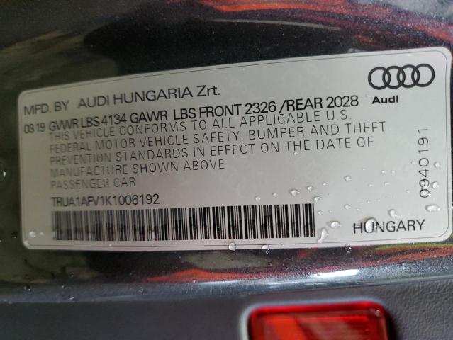 2019 AUDI TT TRUA1AFV1K1006192