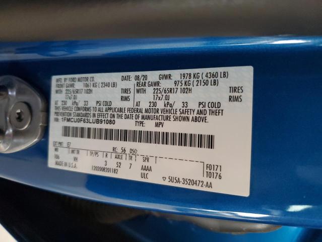 2020 FORD ESCAPE S - 1FMCU0F63LUB91080