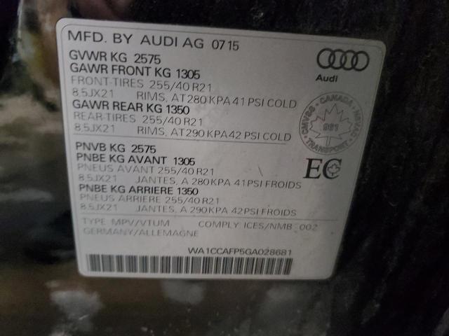 2016 AUDI SQ5 PREMIU WA1CCAFP5GA028681