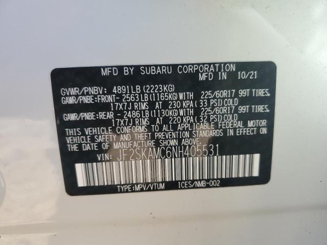 2022 SUBARU FORESTER W JF2SKAMC6NH405531