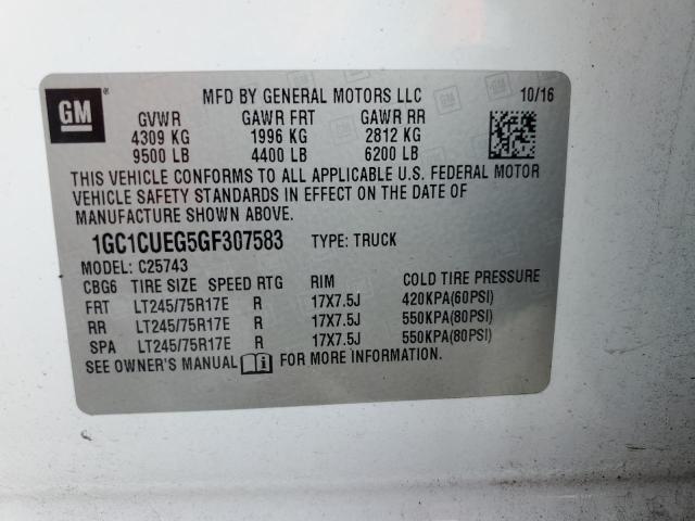 2016 CHEVROLET SILVERADO - 1GC1CUEG5GF307583