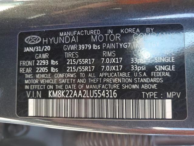 2020 HYUNDAI KONA SEL - KM8K22AA2LU554316