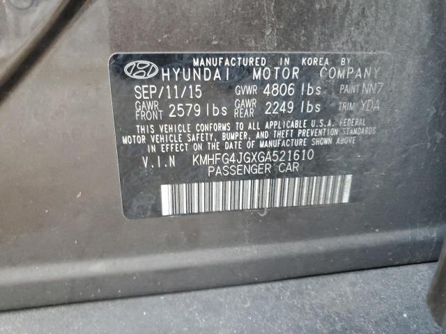 2016 HYUNDAI AZERA KMHFG4JGXGA521610
