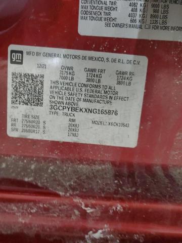 2022 CHEVROLET SILVERADO - 3GCPYBEKXNG165876