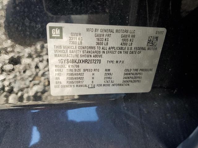 2017 CADILLAC ESCALADE L - 1GYS4BKJXHR207270
