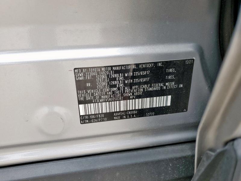 2022 TOYOTA RAV4 LE - 4T3LWRFV5NU050382