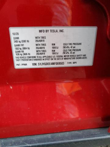 2021 TESLA MODEL Y - 5YJYGDEE4MF069503