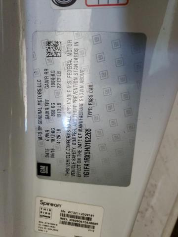 2017 CHEVROLET CAMARO LS 1G1FA1RX5H0102265