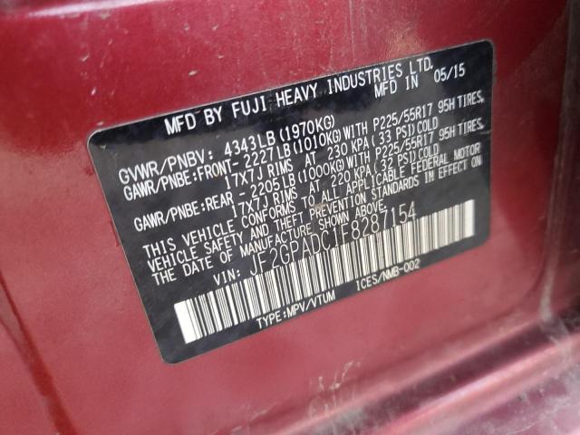 2015 SUBARU XV CROSSTR JF2GPADC1F8287154