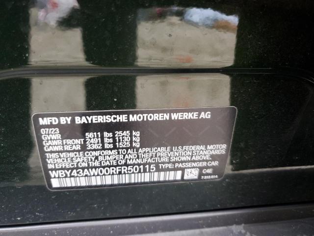 2024 BMW I4 EDRIVE WBY43AW00RFR50115