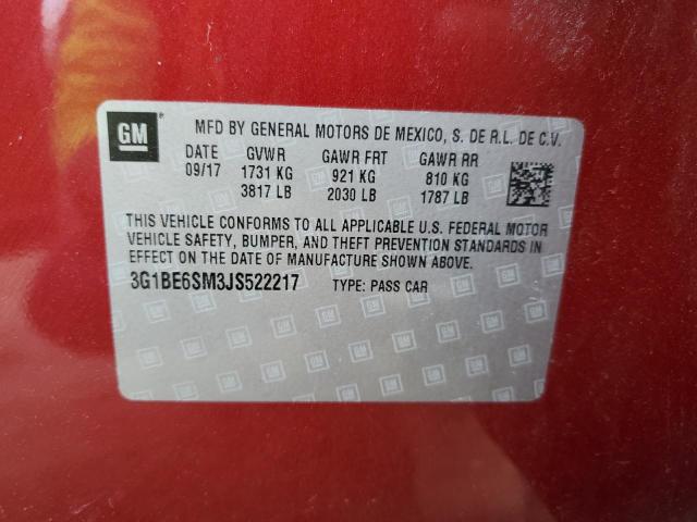 2018 CHEVROLET CRUZE LT - 3G1BE6SM3JS522217