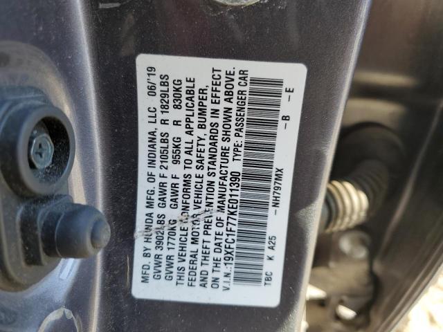 2019 HONDA CIVIC EXL - 19XFC1F77KE011390
