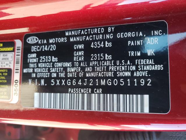 2021 KIA K5 GT LINE - 5XXG64J21MG051192