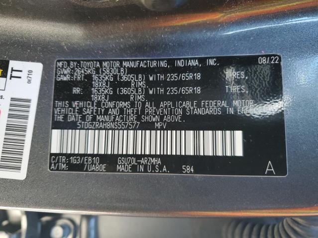 2022 TOYOTA HIGHLANDER - 5TDGZRAH8NS557577