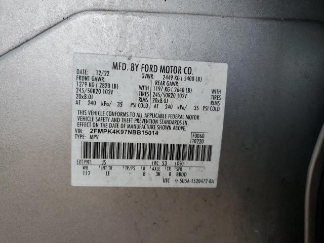 2022 FORD EDGE TITAN 2FMPK4K97NBB15014