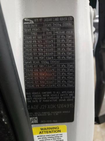 2019 JAGUAR E-PACE S SADFJ2FX0K1Z64915