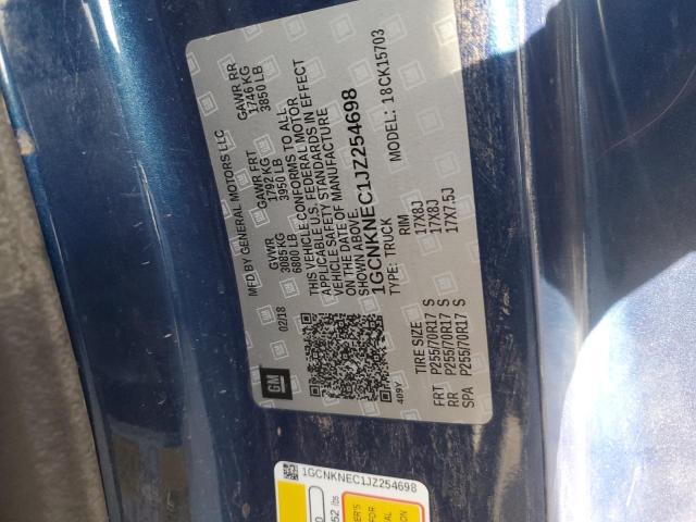 2018 CHEVROLET SILVERADO - 1GCNKNEC1JZ254698