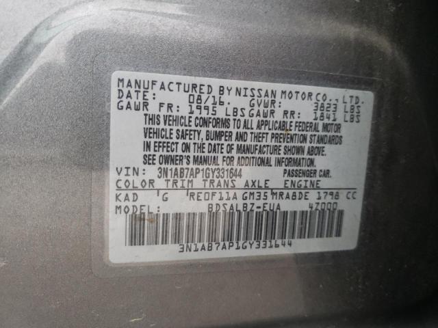 2016 NISSAN SENTRA S - 3N1AB7AP1GY331644