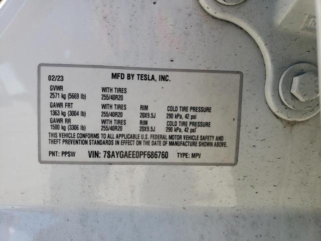 2023 TESLA MODEL Y - 7SAYGAEE0PF686760