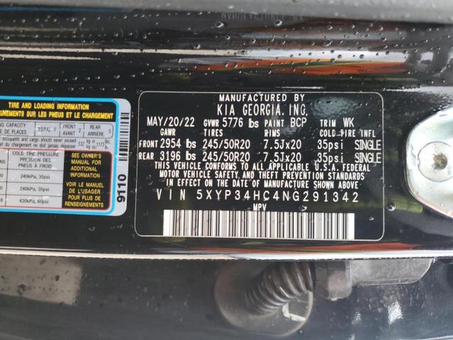 2022 KIA TELLURIDE 5XYP34HC4NG291342