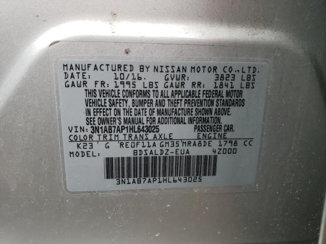 2017 NISSAN SENTRA S - 3N1AB7AP1HL643025