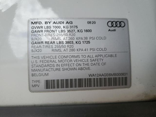 2021 AUDI E-TRON SPO WA12AAGE6MB000831