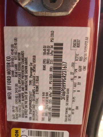 2016 FORD FUSION SE 3FA6P0H99GR231617