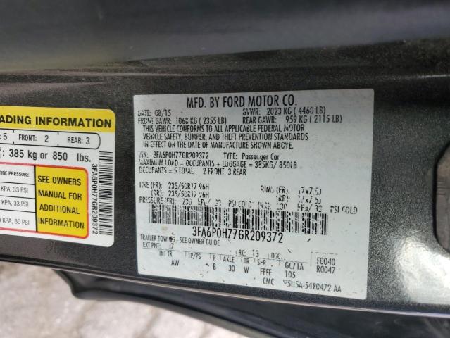 2016 FORD FUSION SE - 3FA6P0H77GR209372