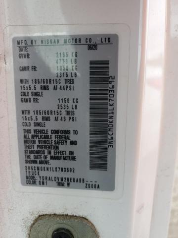 2020 NISSAN NV200 2.5S 3N6CM0KN1LK703692