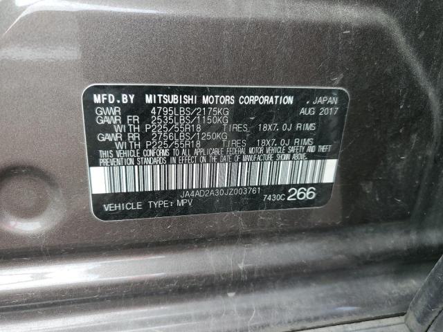 2018 MITSUBISHI OUTLANDER - JA4AD2A30JZ003761