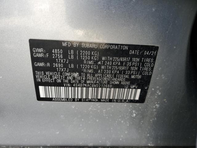 2021 SUBARU OUTBACK 4S4BTAAC6M3212688