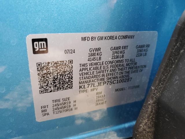 2025 CHEVROLET TRAX 2RS KL77LJEP7SC100287