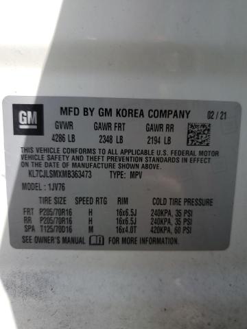 2021 CHEVROLET TRAX 1LT - KL7CJLSMXMB363473
