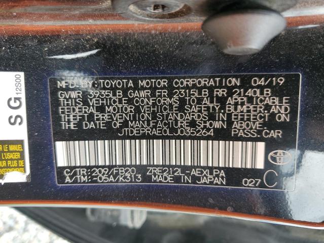 2020 TOYOTA COROLLA LE JTDEPRAE0LJ035264