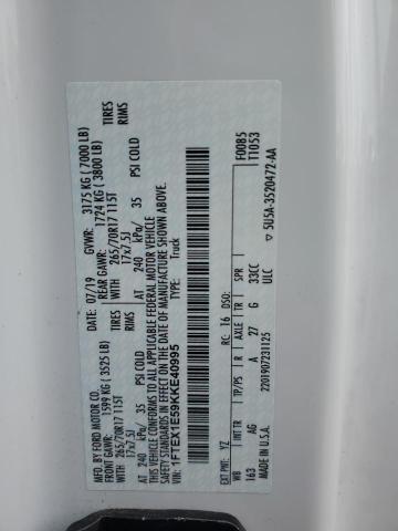 2019 FORD F150 SUPER - 1FTEX1E59KKE40995