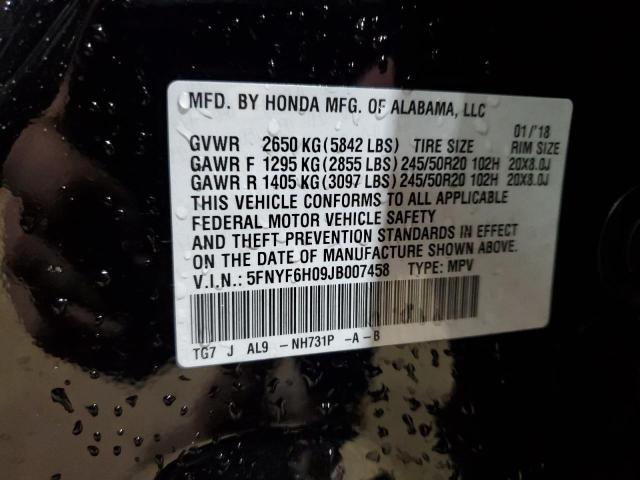 2018 HONDA PILOT ELIT - 5FNYF6H09JB007458